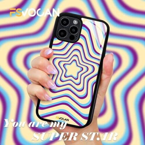 Cute Stars Phone Case For iPhone Latte Pink Colors Cover For iPhone 11 12 Pro Max 7 8 Plus X XR XS Cute Love Print Glossy Coque