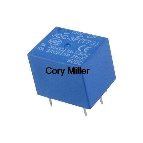 JQC-3F(T73) 5 Pin PCB Power Relay 9V DC Coil 7A 240V AC 10A 28V DC