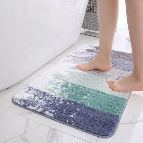 Flocking Carpet Mat Home No-slip Bath Mat Waterproof Bathroom Carpet Soft Rug Mat Kitchen Toilet Floor Decor Tapete De Banheiro