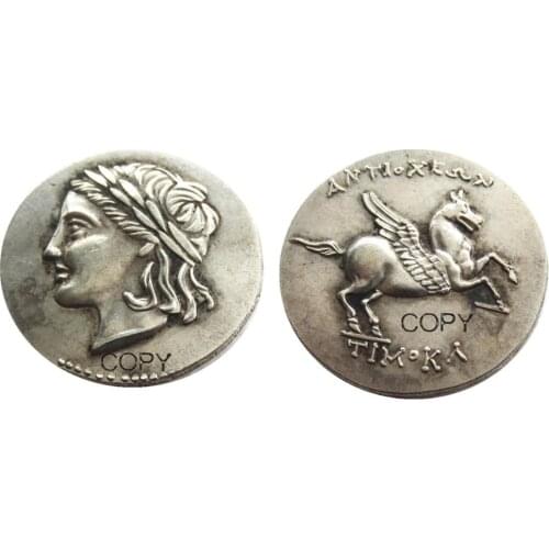 G(26) CARIA. Alabanda as Antiocheia 197BC Tetradrachm Ancient Silver Greek Silver Plated Copy Coin