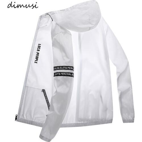 DIMUSI Summer Mens Sunscreen Jackets Casual Male Thin Outwear Breathable Sportswear Coats Mens Slim Fit Hooded Jackets Clothing