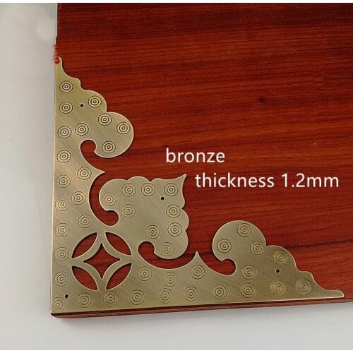 20Cm Big Size Brass Corner Protector Copper Bronze Wooden Case Edge Corner Cover Retro Wood Door Corners Feet