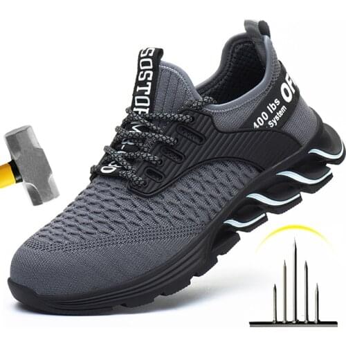 Lightweight Mens Safety Shoes Steel Toe Cap Work Boots Men Safety Boots Working Shoes Puncture-Proof Work Sneakers Men Boots