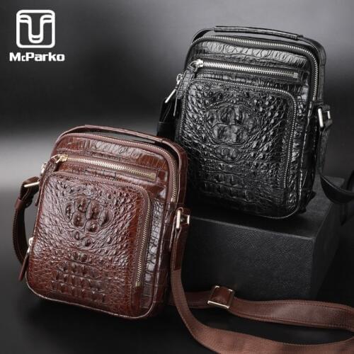 McParko Authentic Crocodile Shoulder Bag Genuine Leather Shoulder Bags For Men Luxury Brand Business Crossbody Bag Men 2020 New