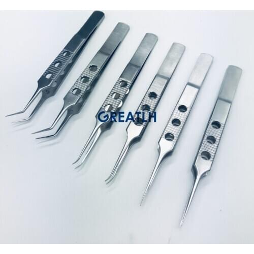 Ophthalmic Micro Tweezers scissors strainless steel round handle ophthalmic forceps ophthalmic surgery instruments