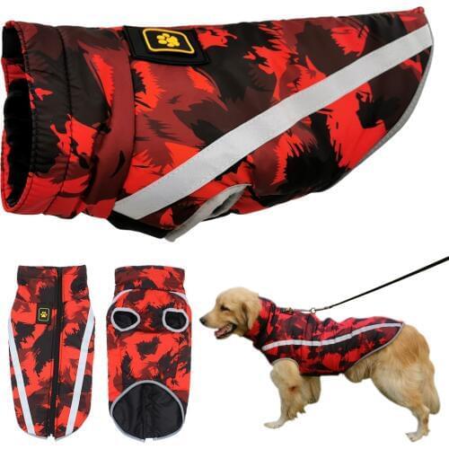 Autumn Winter Big Dog Clothes Warm Puppy Pet Coat Waterproof Reflective Jacket For Small Medium Large Dogs Clothing For Dogs 6XL