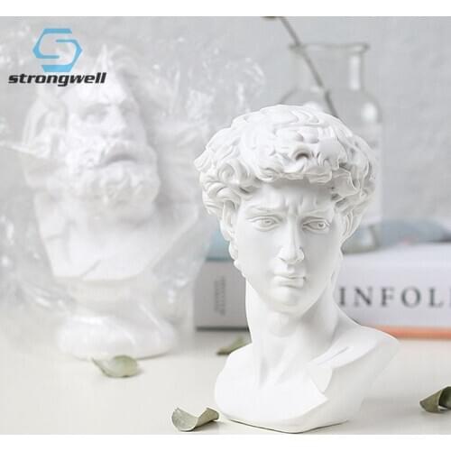 Strongwell Nordic 3D Classic Figure Plaster Statue Resin Craft Minimalist Art Retro Mini Sketch Avatar Ornaments Home Decoration