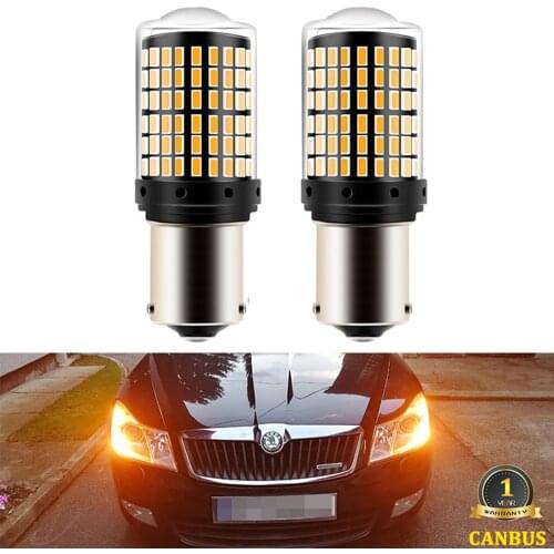 Amber PY21W LED Turn Signal Light For Skoda Octavia 5E A5 A7 Superb 3T 3V Fabia 6Y NJ Rapid NH3 1 2 3 MK1 MK2 MK3 Yeti 5L Citigo