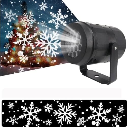 LED Stage Lights LED Snowflake Light White Snowstorm Projector Christmas Atmosphere Holiday Wedding Family Party Special Lamp