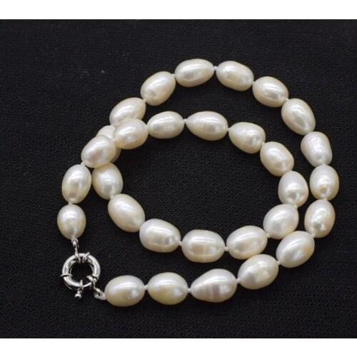 WOW! freshwater pearl white egg 11-14mm necklace 17inch nature wholesale FPPJ