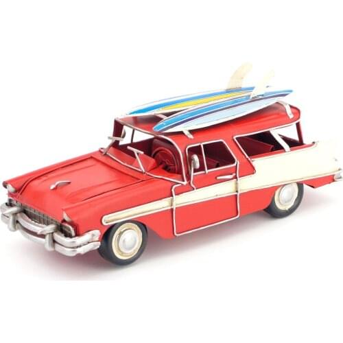 Vintage decorative hand-made metal artifacts model of a classic car Creative decorations