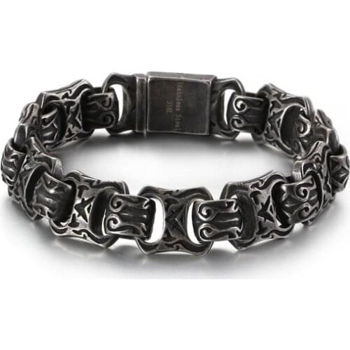 Domineering stainless steel cross totem bracelet mens punk style titanium steel bracelet