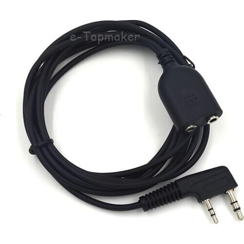 XQF 2 Pin Extension Extended Cable Cord 2 Meters for Baofeng Speaker Mic CB Ham Radio Walkie Walkie UV-5R Earpiece Headset UV-82