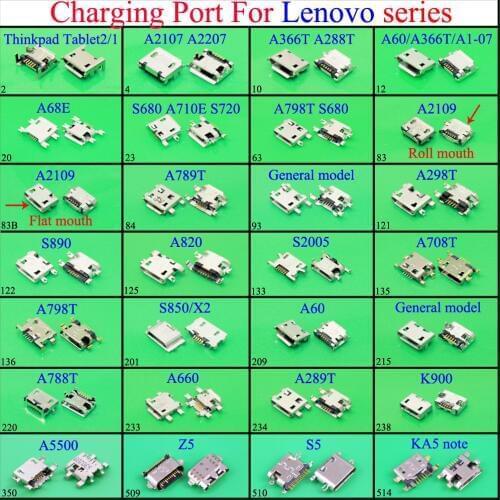 YuXi micro USB Charging Dock Port Connector jack socket For Lenovo A708T A798T S850 X2 A60 A788T A660 A289T Charger Dock Port
