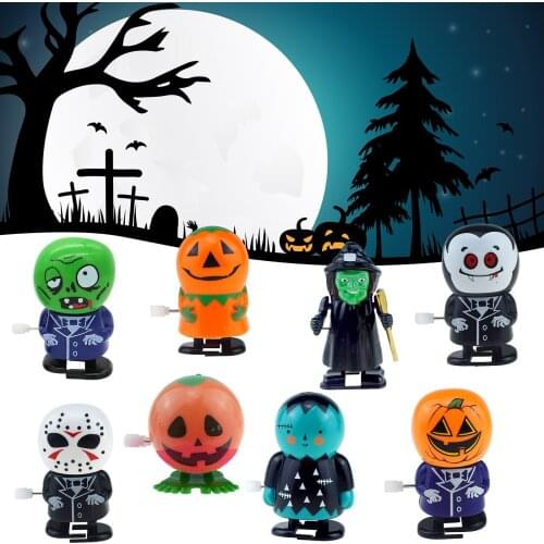 Childrens Funny Halloween Wind Up Toys Gift Pumpkin Eyes Jump Teeth Ghost Teeths Happy Halloween party Supplies Halloween Gift
