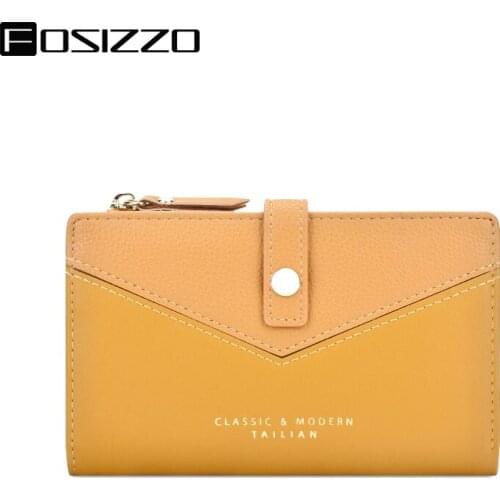 FOSIZZO Wallet Women Small Size PU Leather Purse For Cards and Money With Coin Pocket For Girls Teenager Hasp Closure #3034