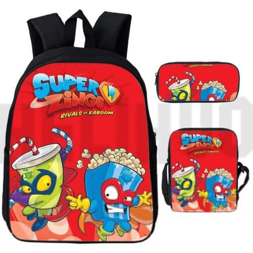 3 Pcs/Set Superzings Book Bag 3D Print Schoolbags Super Zings Series 4/5/6 Backpack Men Women Anime Harajuku Teenager 2021