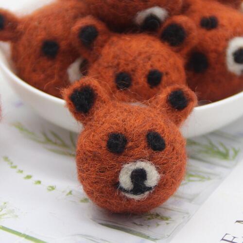 3pcs/lot Lovely Wool Felt DIY Craft Pig Animal Poke DIY Kits Multiuse Christmas Tree Decorations Brooch Children Hair Band