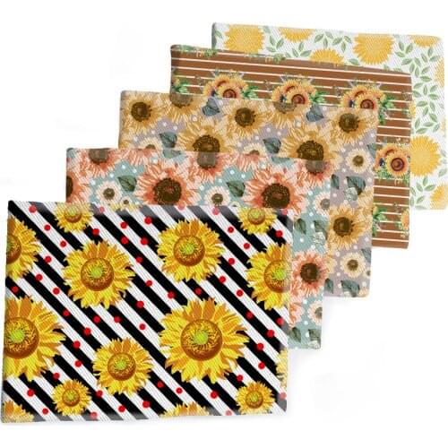 50*145CM Fabric Lovely Sunflowers Printed Polyester Cotton Twill Fabric Patchwor Printed