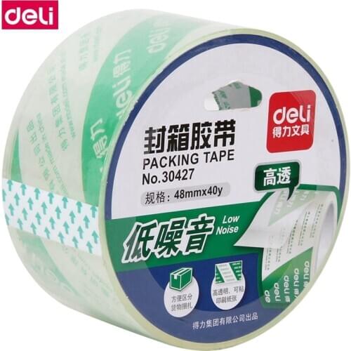 6PCS/LOT Deli 3047 High transparency Low noise Packaging tape 48mm*50um* 40y 60y 100y transparent tape Packing tape wholesal