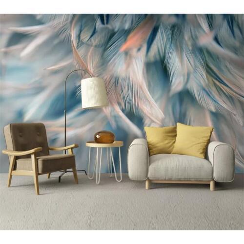 Beibehang Custom wallpaper 3d murals American minimalist fashion hand-painted feathers art mural 3d wallpaper papel de parede