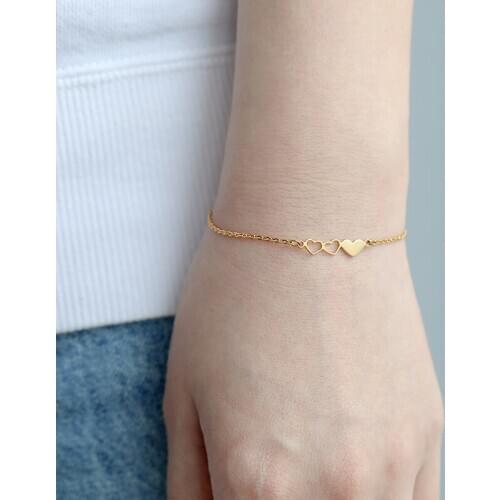 Tiny Three Heart Bracelet BFF Fashion Womens Jewelry Stainless Steel Bracelets for Women Pulseras Mujer Moda 2020 Dropshipping