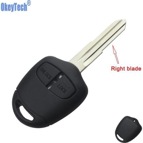 OkeyTech 2 Button Remote KL1 Key Case for Mitsubishi Lancer EX Evolution Grandis Outlander Blank Key Shell Replacement Fob Cover