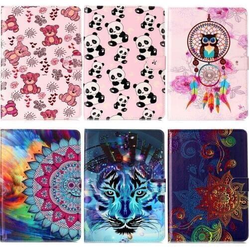 For Mini iPad Mini 4 Cover Wolf Panda Painting Wallet PU Leather Stand Tablet cases Cover For apple iPad Mini 4 7.9" Case