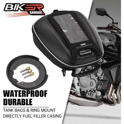 For HONDA Waterproof Motorcycle Saddle Tank Bags & Ring Mount Directly Fuel Filler Casing GPS Phone Bigger Window Luggage