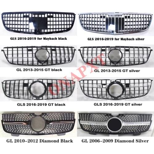 For Mercedes-Benz GL GLS X164 X166 2006-2019 Car styling Middle grille GL350 GL400 GL500 GLS450 GT Center front bumper grille