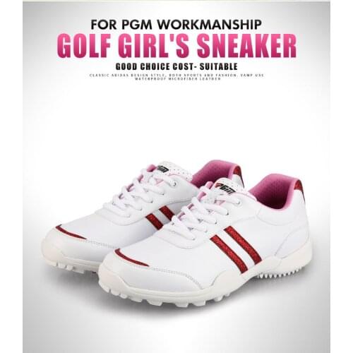 PGM Super Fiber Waterproof Shoes Outdoor Sports Leisure Trainers Women Golf Shoes Anti-slip Breathable Golf Sneakers Ladies