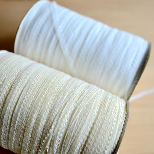 New Good Quality 30m/lot 7mm white/beige smooth texture small lace trimming diy sewing craft handmade underwear accessory X455