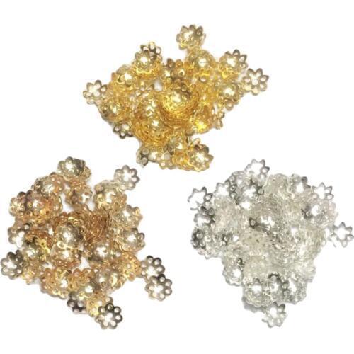 900 Pieces Metal Filigree Flower Bead Caps Spacer Beads Jewelry Making Findings for DIY Necklace Bracelet Earrings Craft 8mm