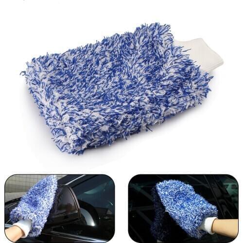Microfiber Wash Mitt High Density Scratch Free Car Cleaning Glove for Home Kitchen Bathroom Office