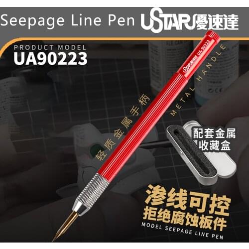 Upgraded Version Penetrating Pen Hook Line Pen Non-Slip Metal Penholder Coloring Dedicated Gundam GK Military Diorama Model Tool