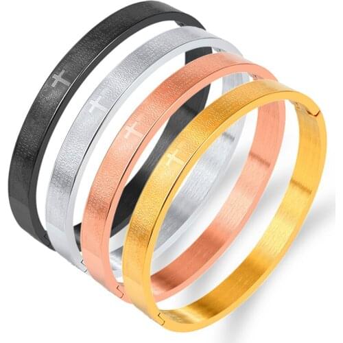 Mens Stainless Steel Bracelet Golden Gentleman Color Religious Inscription Jesus + Cuff Bracelet Bracelet Wedding Jewelry Gift