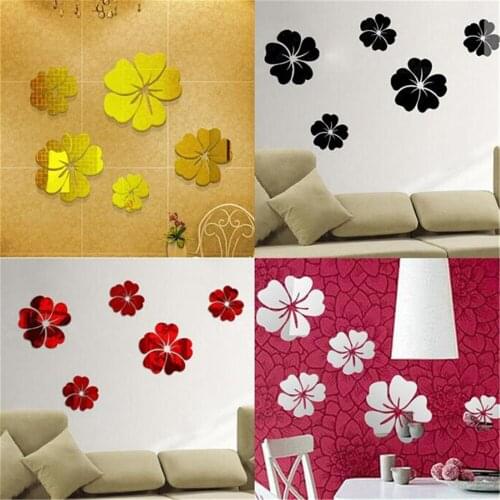 Five Flowers Living Room TV Wall Sticker