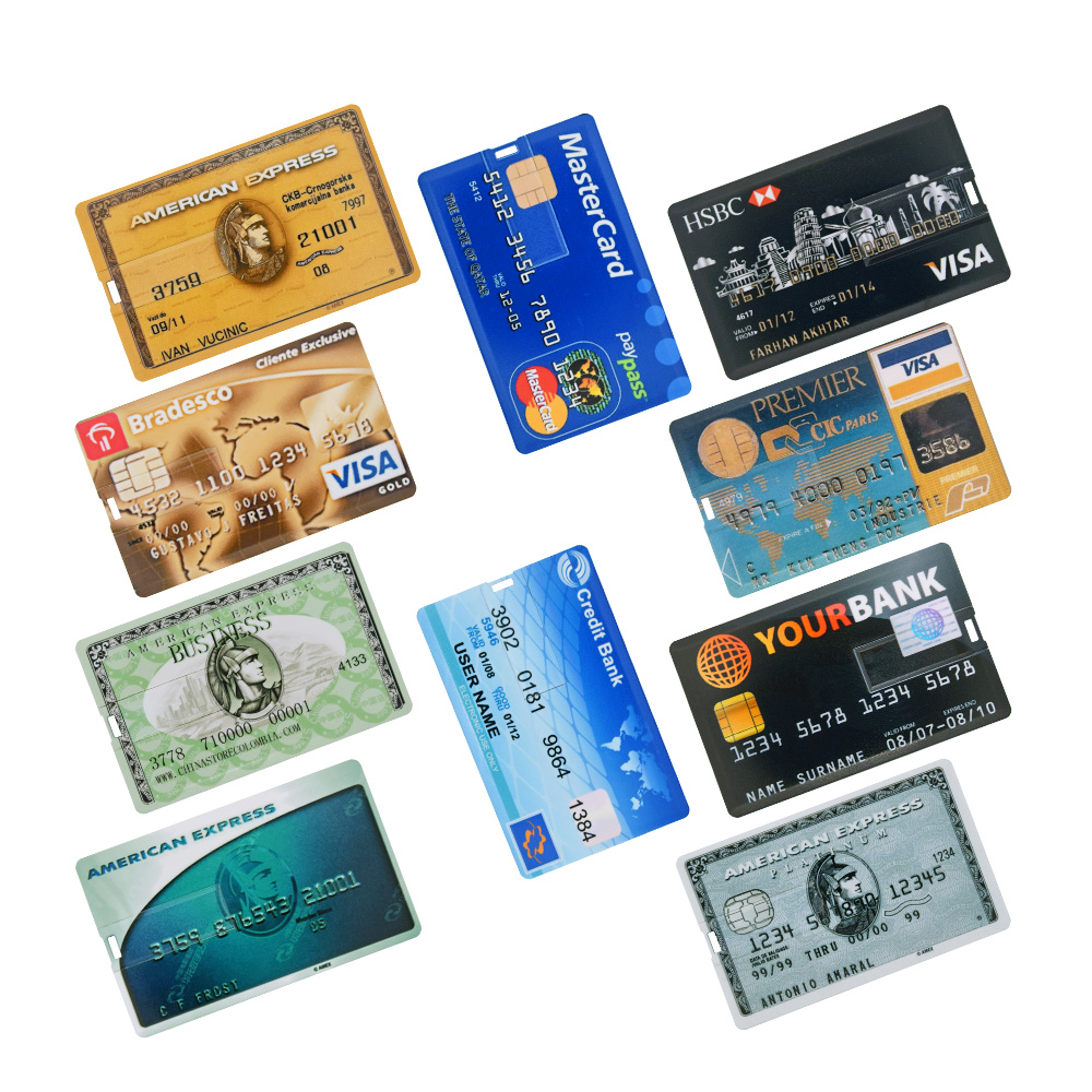 Customize Logo Newest U Disk Pen Drive 8GB Pendrive 16GB 32GB Usb Key Stick Waterproof Bank Master Card Flash Drive 64GB 128GB