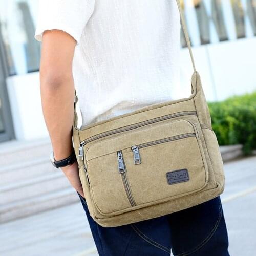 2021 New Men Canvas Shoulder Bags Casual Tote Travel Mens Crossbody Bag Luxury Messenger Bags Fashion High Quality Handbag
