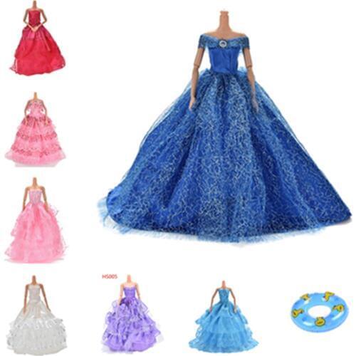New Handmade Wedding princess Dress for Doll Floral Doll Dress Clothes Clothing Multi Layers Dolls Accessories