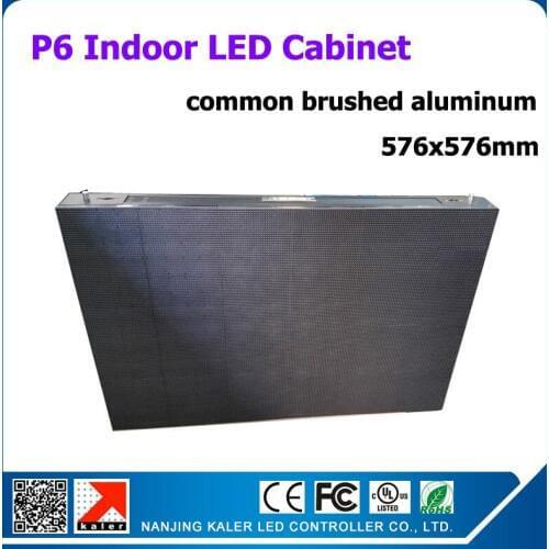 TEEHO New arrival brushed aluminum cabinet p6 led display board 576x576mm indoor led advertsing board for wedding,meeting,show