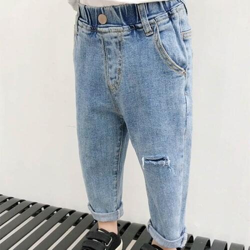 Solid Baby Spring Autumn Jeans Pants For Boys Children Kids Trousers Clothing High Quality Teenagers 2021