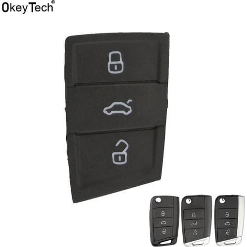 OkeyTech Replacement Car Key Button Pad For Volkswagen Golf 7 4 5 mk4 6 for Skoda Octavia 3 Buttons Folding Filp Key Shell Case