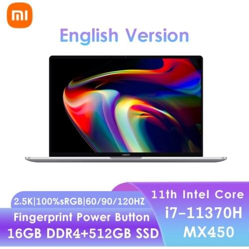 Original 2021 Xiaomi Mi Laptop Pro 14 Inch i7 -11370H 16GB DDR4 512GB SSD 2.5K 120Hz Screen MX450 Notebook Win10 Game Computer