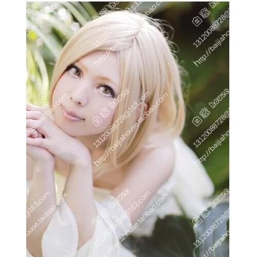 Elaine High Quality Light Blond Short Cosplay Wigs Anime The Seven Deadly Sins / Nanatsu no Taizai Natural Hair Wig + Wig Cap