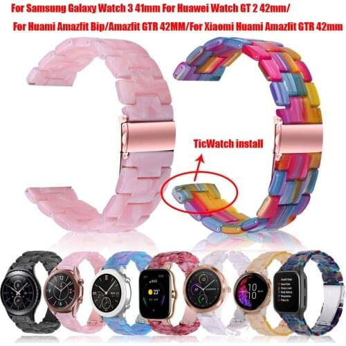 Watch Strap 20MM Colorful Resin Sport Band For Samsung Galaxy Watch Active 2 40 44 Gears2 Amazfit Gts Huawei Gt Correa Bracelets