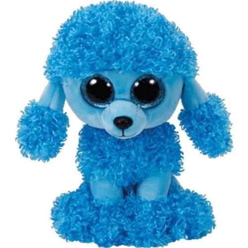 TY Beanie Boos Big Glitter Eyes Mandy Blue Dog 6" 15cm Plush Stuffed Animal Collectible Soft Doll Toy Christmas Gift