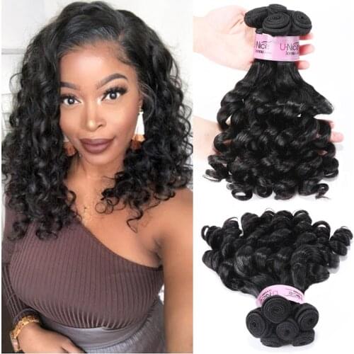 Unice Hair Funmi Hair Double Drawn Spring Curly Bouncy Curl Human Hair Bundles For Black Women Remy Hair Weave Extension