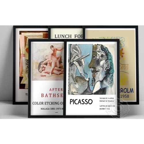 Pablo Picasso Exhibition Poster, Window Opened To The Street Penthieure Oil Painting, Picasso Vintage Wall Art, Corridor Decor