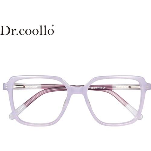 Drcoollo Women Acetate Square Myopia / Reading Prescription Eyegalsses, photochromic Eyewear, Progressive Glasses Dropshipping